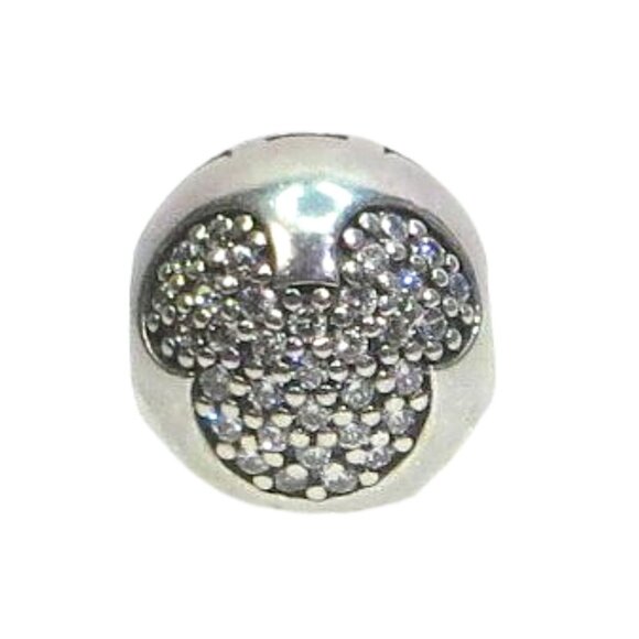 Pandora Disney Mickey CZ Pave & SS .925 Clip Charm 791449CZ - Picture 1 of 5